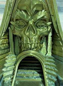 3D printed dice tower, Scull / hieroglyphs
