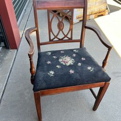 Vintage Drexel Furniture Co. Wood Fabric Chair 