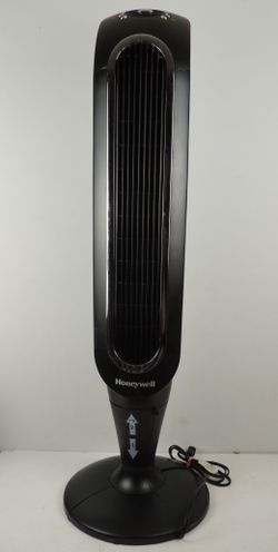 HONEYWELL Fresh Breeze Oscillating Tower Fan, Black with Programmable Thermostat