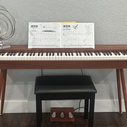 Mid-century modern furniture-style keyboard w/bench