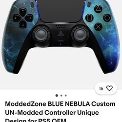 Ps5 controller custom blue neblua