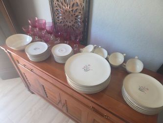 Vintage dinnerware mid century Syracuse China  alpine floral dishes