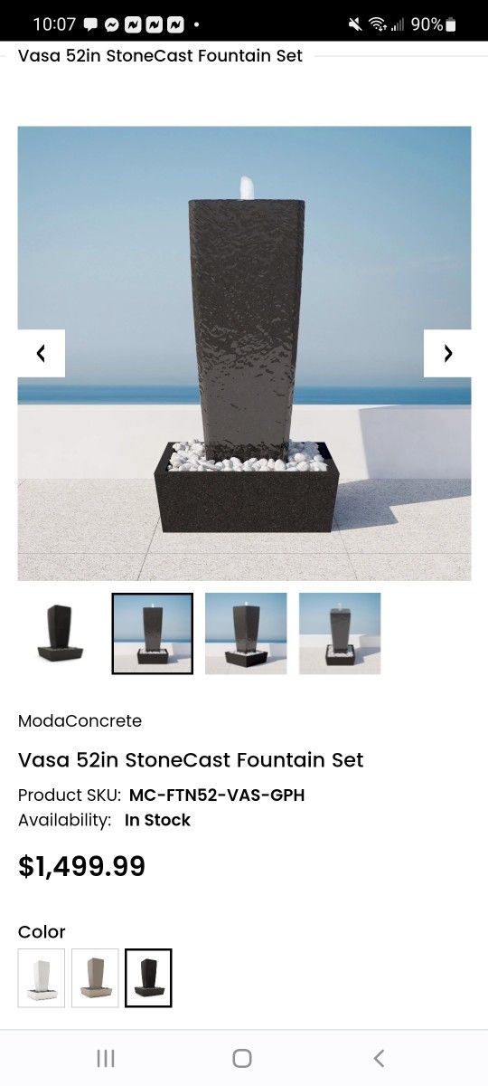Vasa 52in StoneCast Fountain Set $750