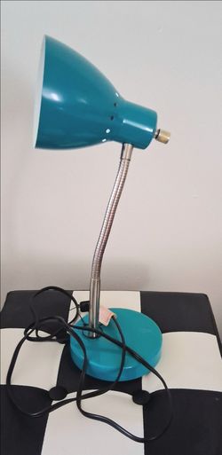 Teal Gooseneck Metal Desk Lamp
