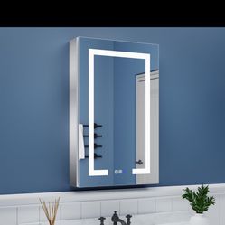  LED Lighted Bathroom Medicine Cabinet with Mirror