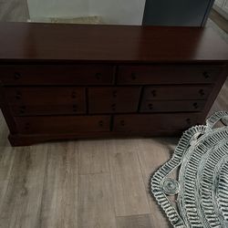 Solid Wood 9-Drawer Dresser – 60” Wide – Good Condition - PICKUP ONLY