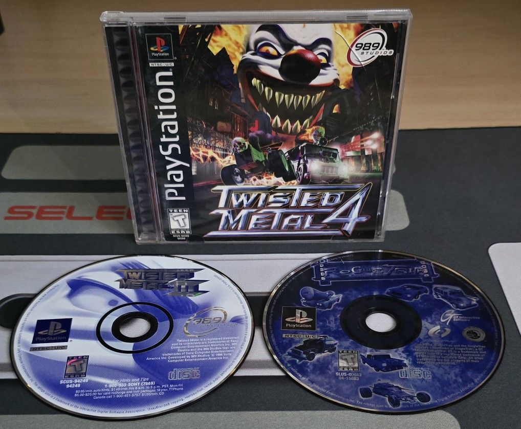Twisted Metal 4 (CASE ONLY), Twisted Metal 3 (DISC ONLY), Rogue Trip (DISC ONLY)