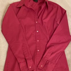 Sandra Angelozzi Womens Pink Button Up Dress Shirt, Size Small