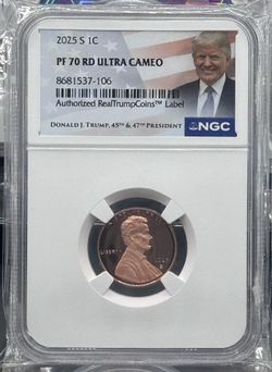 🔥 2025-S Lincoln Cent – NGC PF70 RD ULTRA CAMEO 🔥 🇺🇸 Authorized RealTrumpCoins™ Label 🇺🇸