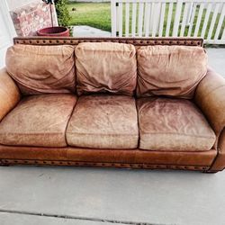 Cognac Leather Sofa 