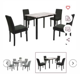 Dining table set with