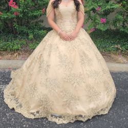 Gold Quinceañera Dress