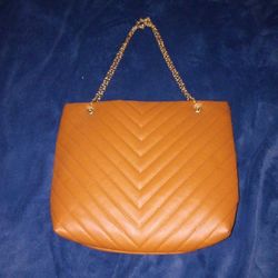 Crossbody Purse Cute Shoulder Bag Gold Tone Chain Brown Quilted 2 Way Handbag