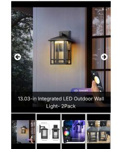 Smart LED Outdoor Wall Light 2-Pack