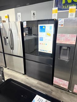 Samsung Bespoke 29 Cu Ft 4-Door French Door Refrigerator With AI Family Hub + & Auto Open Doors In Charcoal Glass & Matte Black ♥️