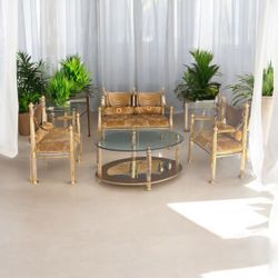 Hollywood Regency 3p Rococo Italian Imprt Stunning Armchair Loveseat Settee Set