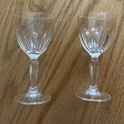 Set of 2 Vintage Cristal D'Arques- Durand Washington Pattern Cordial Glasses