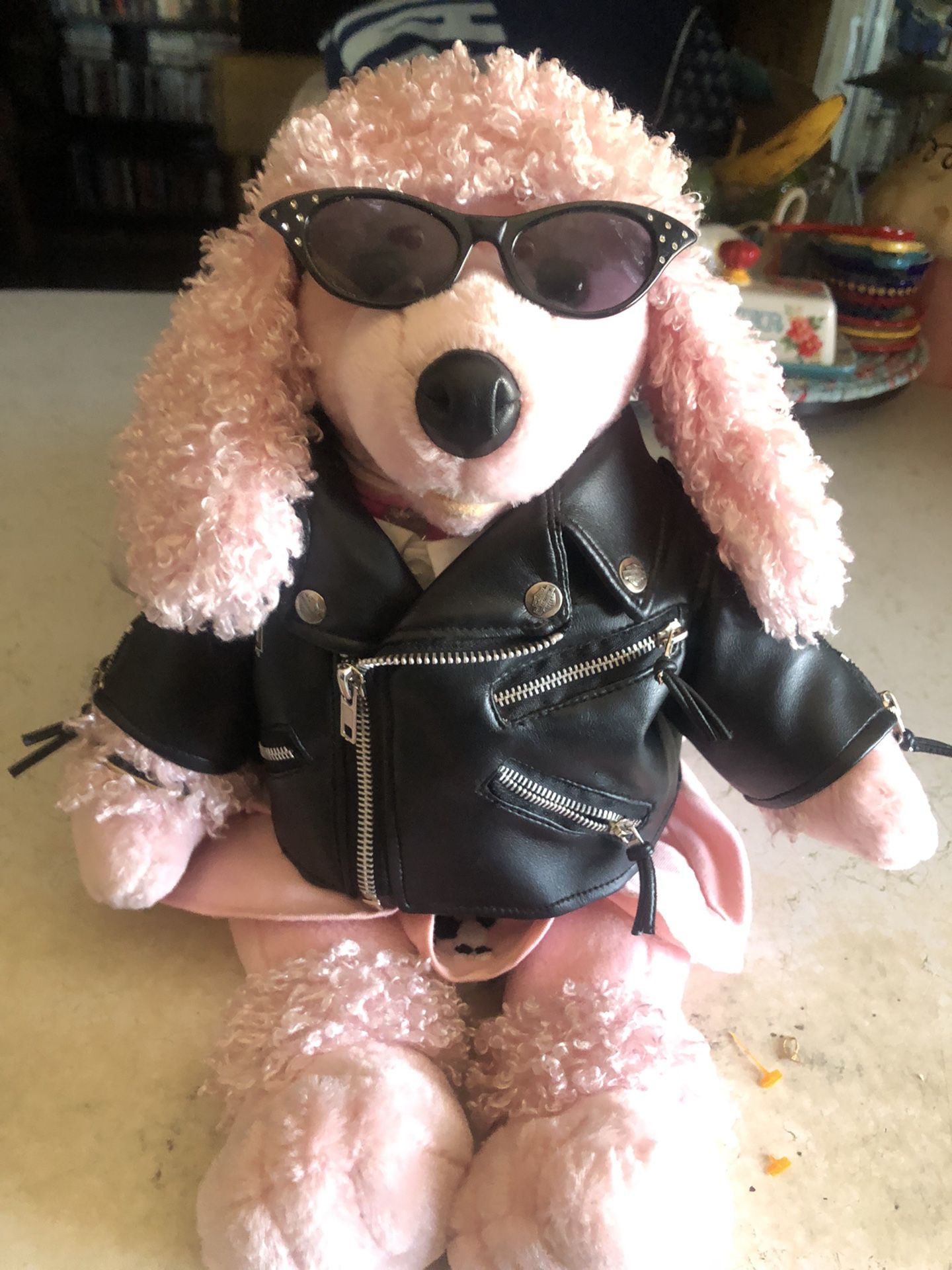 Stuffed Harley  Davidson  Poodle  Dog 