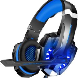 BlueFire Stereo Gaming Headset for PS4, PC, Xbox One Controller, Noise Cancelling Over Ear Headphones with Mic, LED Light, Bass Surround, Soft Memory