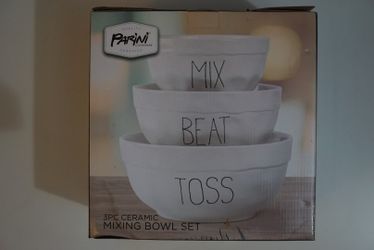 Parini Cookware 3 Piece Ceramic Mixing Bowl Set