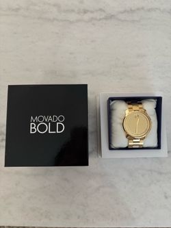 MOVADO Bold Yellow Gold Plated Diamond Dial Men's Watch (contact info removed) - USED