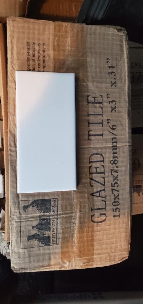 White 3x6 glazed subway tile 79 sq. ft