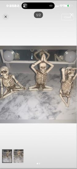 ☠️3 Skeletons Halloween Decor 5”