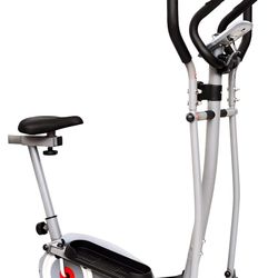 Sunny Health & Fitness Essential Magnetic Resistance 2-in-1 Cross Trainer Elliptical Bike, with Digital Performance Monitor, Optional Bluetooth with E