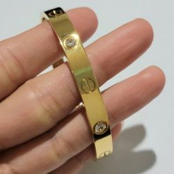 18k Gold Love Women's Men's Unisex Diamond Bracelet Band Bangle Gift