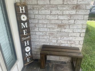 Home Sweet Home Sign With Matching Bench