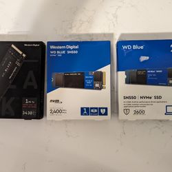 3 Western Digital NVME SSDs (1TB, 1TB, 2TB)