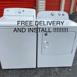 FREE DELIVERY AND INSTALL ON THIS SET OF WASHER AND DRIER