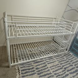 Twin White Bunk Bed 