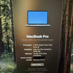 2020 13” Macbook Pro 16GB Ram