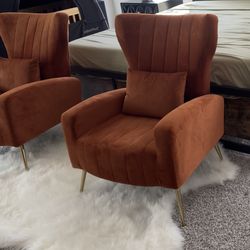 Maamoun 27” wide velvet armchairs (2 count)