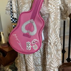 NEW Betsey Johnson Pink Rockstar Western XO Rock Guitar Crossbody NWT