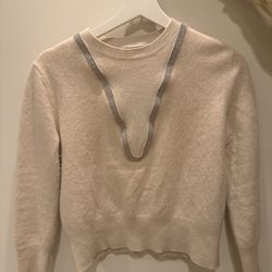 Beige Sweater with Necklace Detail – Moving Sale