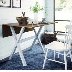 Nathan James Kalos Solid Wood Drop Leaf Folding Desk