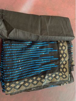 Blue Georgette sequins Perty warr saree