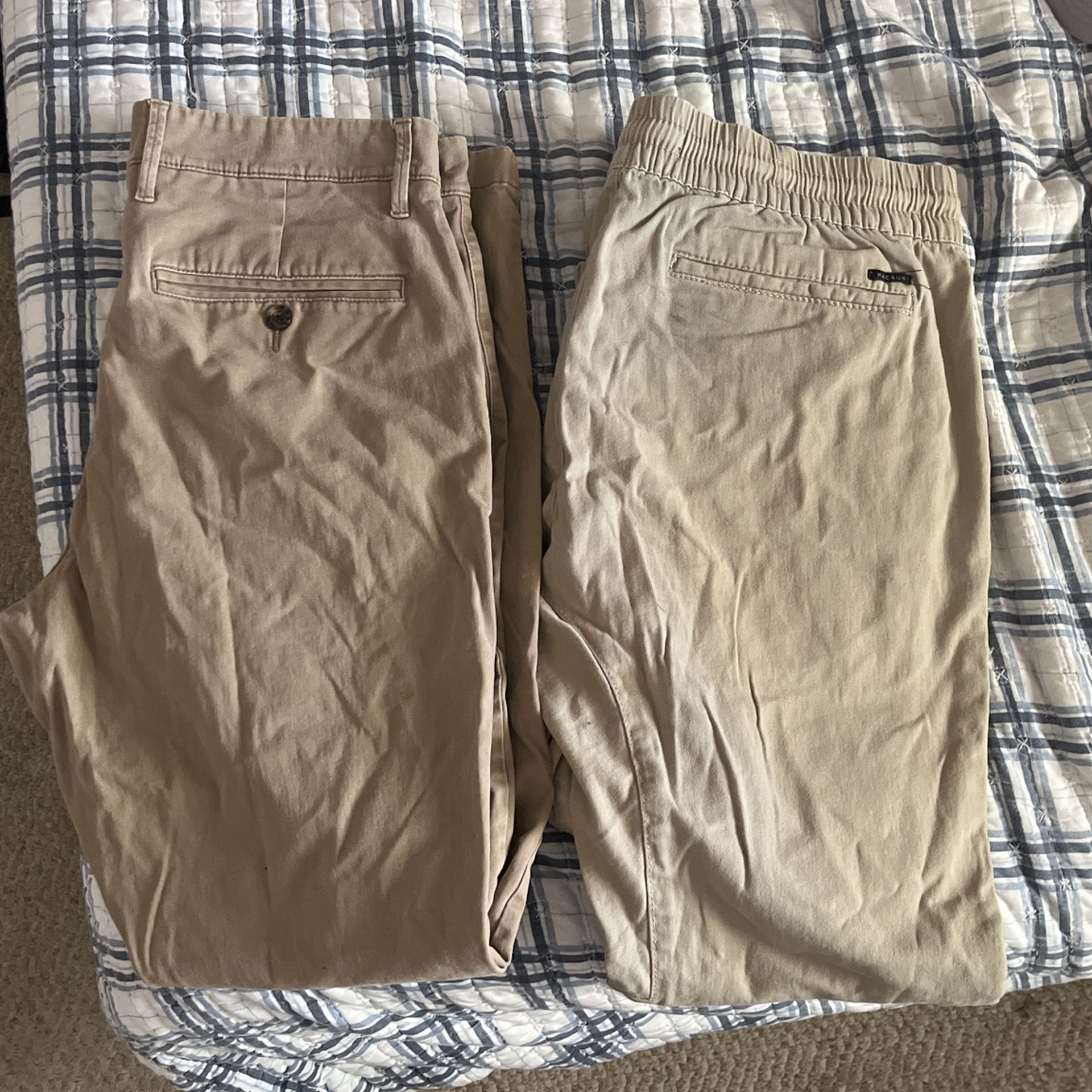 Good fellow and pacsun khaki pants one of them are joggers
