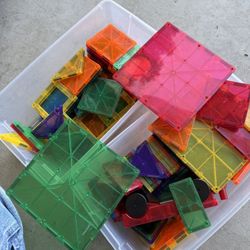 Stack Of Magna Tiles Kids Toy