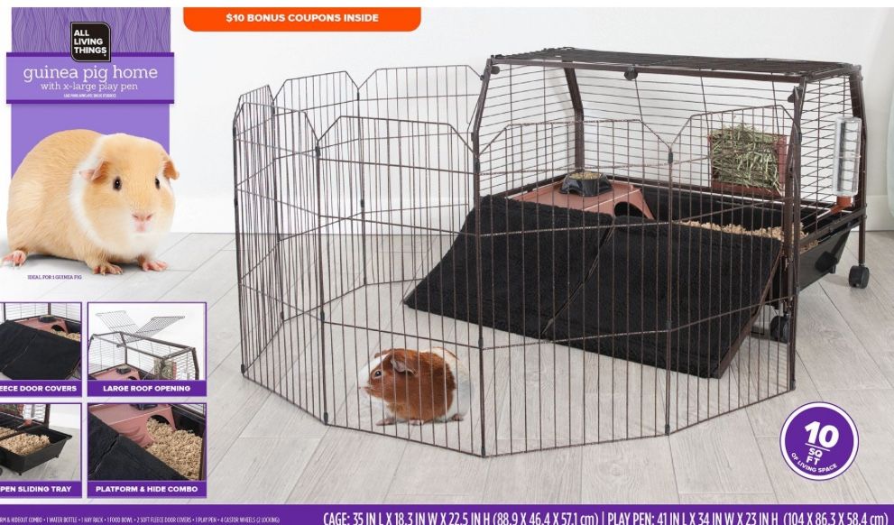 All Living Things guinea pig home with playpen