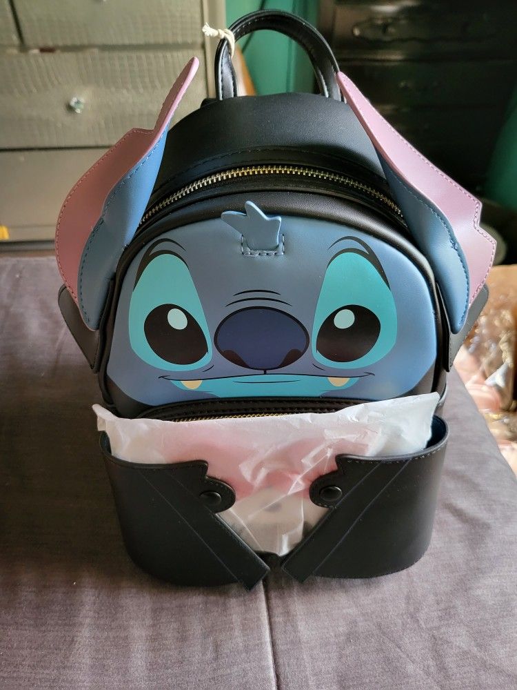 Loungefly Disney Vampire Stitch Bow Tie Mini Backpack (NWT  display picture 1