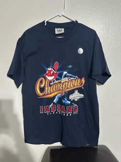 VINTAGE  1997 CLEVELAND INDIANS GUARDIANS lee sport  AL CHAMPS SHIRT medium