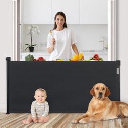 Retractable Baby/Pet Safety Gate, extra H33" x L71" 