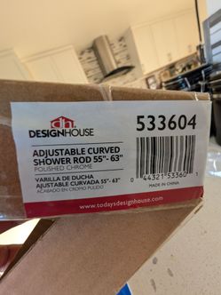Adjustable curved shower rod