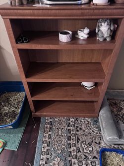 Wood Bookcase with Four Shelves