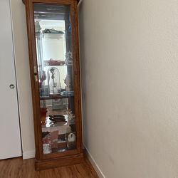 oak curio cabinet