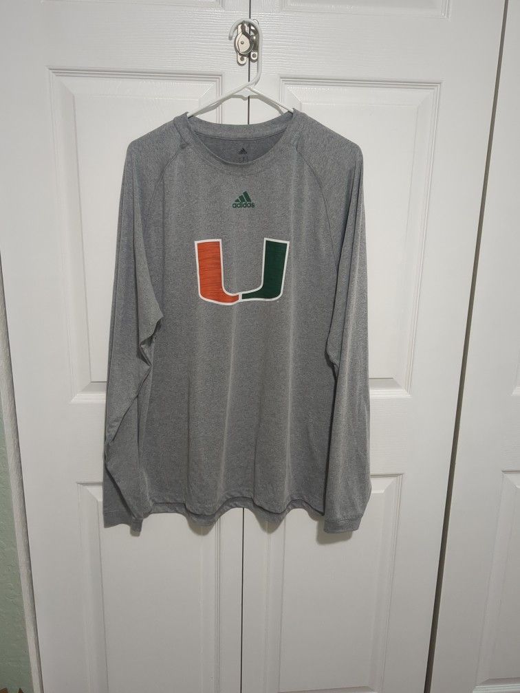 Adidas Men's Miami Hurricanes Grey Pullover