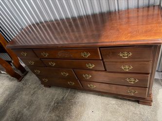 Cherry Wood Dresser with Brass Hardware